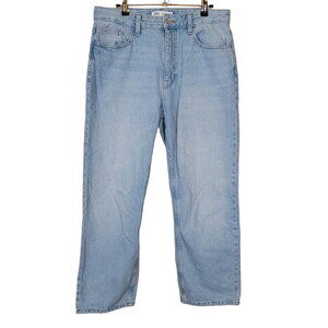 Zara Women's Denim Collection High Rise Cropped Straight Leg Jeans Blue Size 10
